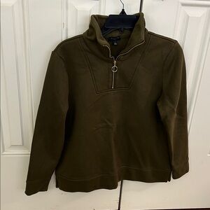 Talbots Olive Green Quarter-Zip Pullover